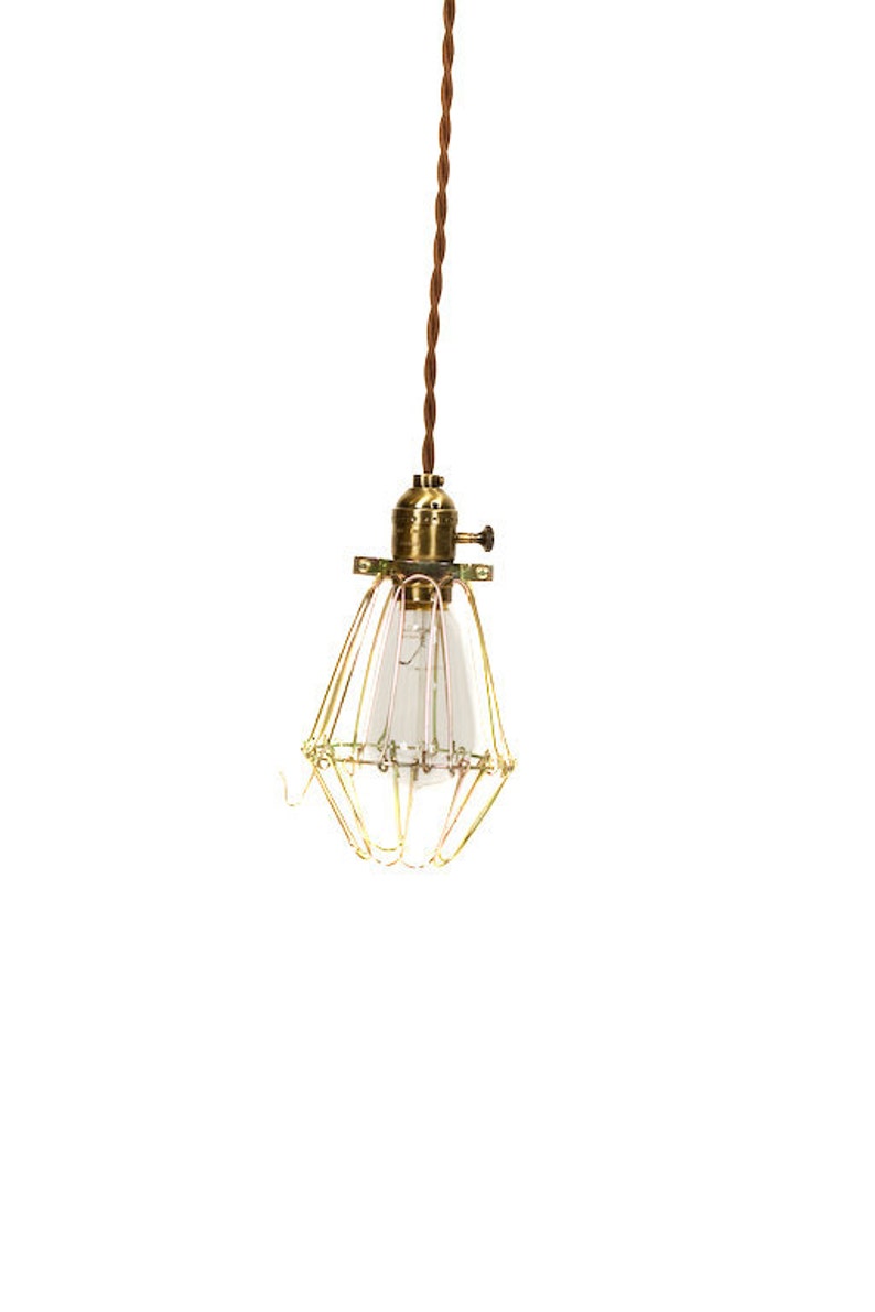 Vintage Industrial Cage Light Economy Minimalist Bare Bulb Pendant Light image 2