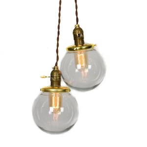 Simply Modern Vintage Style Double Globe Chandelier / Pendant Light
