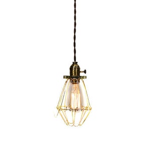 Vintage Industrial Cage Light Economy Minimalist Bare Bulb Pendant Light image 1