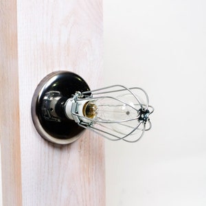 Industrial Bare Bulb Caged Light Ceiling Flush Mount / Wall Sconce image 2