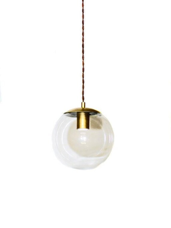 Mid Century Modern 8 Glass Globe Pendant Light Fixture Vintage Clear Or White