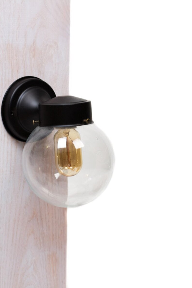 clear glass globe sconce