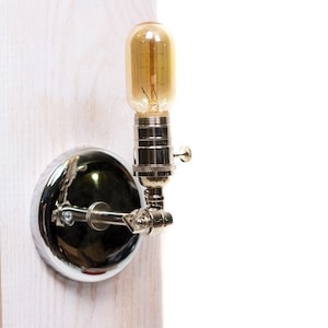 Bare Bulb Edison Adjustable Wall Sconce All Chrome