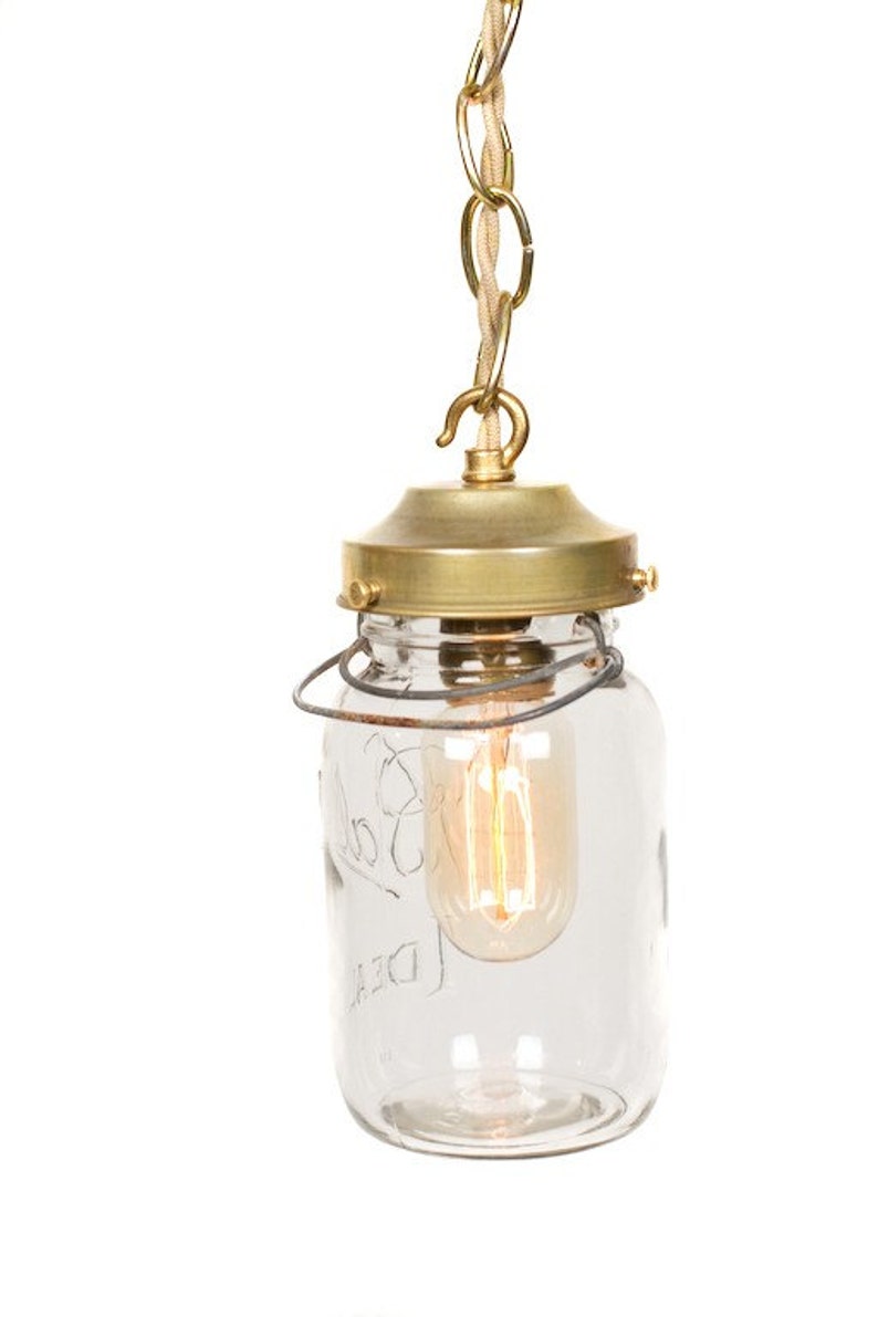 Vintage Simply Modern Ideal Canning Mason Jar Chain Pendant Light image 2