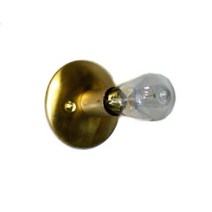 All Brass Simply Modern and Elegant Edison Bare Exposed Bulb Wall Sconce / Ceiling Flush Mount Light image 1