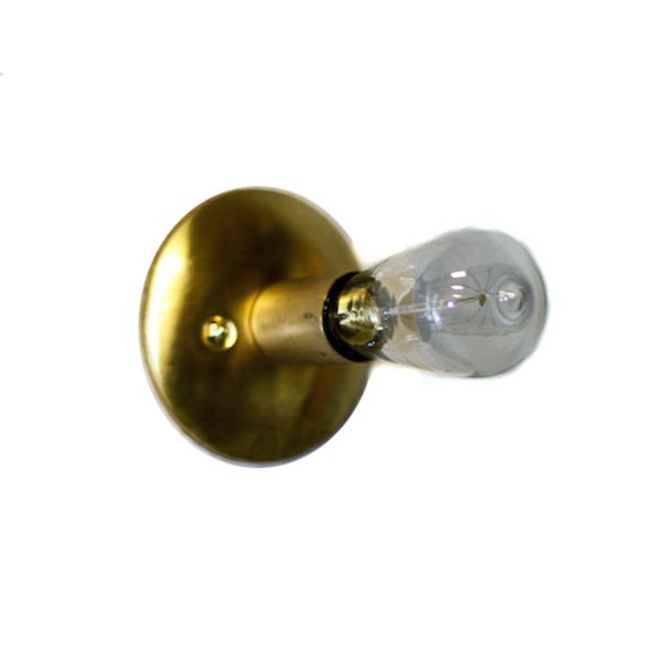 All Brass Simply Modern and Elegant Edison Bare Exposed Bulb Wall Sconce / Ceiling Flush Mount Light