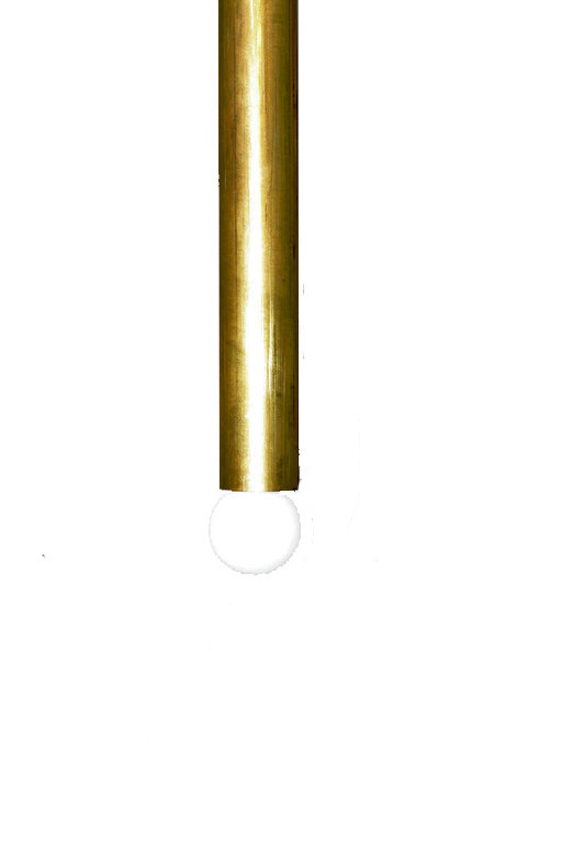 Modern Cylinder Pendant Raw Brass Minimalist Ceiling Light Fixture Mid Century Modern exposed bulb fixture Any Length Available image 1