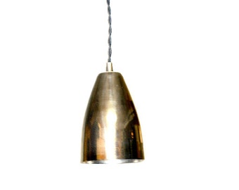 Modern Chrome Cone Shade Pendant Light - Also available in brass & antique brass shades