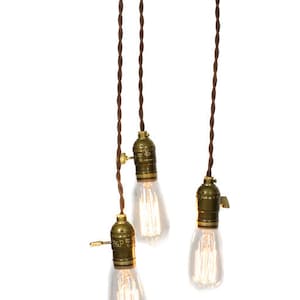 Simply Modern Minimalist Bare Bulb 3 Light Chandelier