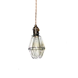 Simply Modern bare bulb caged edison pendant light in oil rubbed bronze