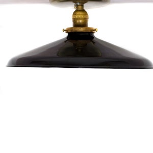 Industrial Gloss Black 12" Porcelain Enamel Shade Edison Flush Mount Light ( antique brass or chrome )