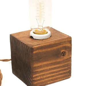 The Minimalist Edison Bare Bulb Table Accent Lamp Dark Brown image 1