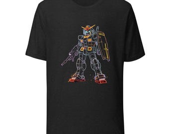 Gundam Neon T-shirt – Retro Futuristic Design – Anime Streetwear