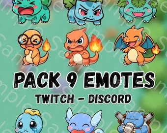 Emotes Pack - Pokemon Starters 1st Gen
