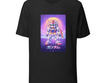 Gundam Chibi T-shirt – Retro Pastel Style – Anime Cute