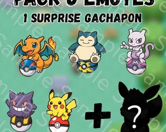 Pack 6 gachapon emotes - Pokemon & Pokeball