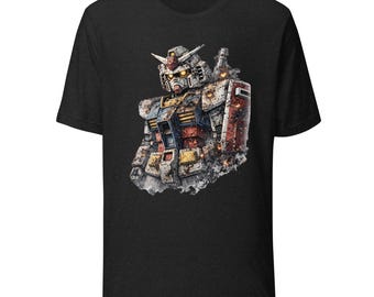 Gundam Battle Worn T-shirt – Realistic Mecha Design – Anime Streetwear