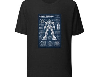 Gundam Blueprint T-shirt – Technical Design – Mecha Engineer Style
