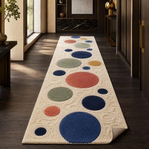 Circle Runner Rug | Hand Tufted Wool Carpet | Custom Hallway Decor
