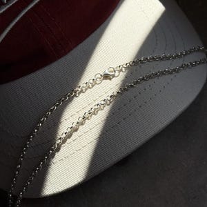 Cadena Rolo de Plata de Ley 925 de 2,5 mm, Collar de Plata Oxidada para Hombre, Cadena de Eslabones Rolo Redondos