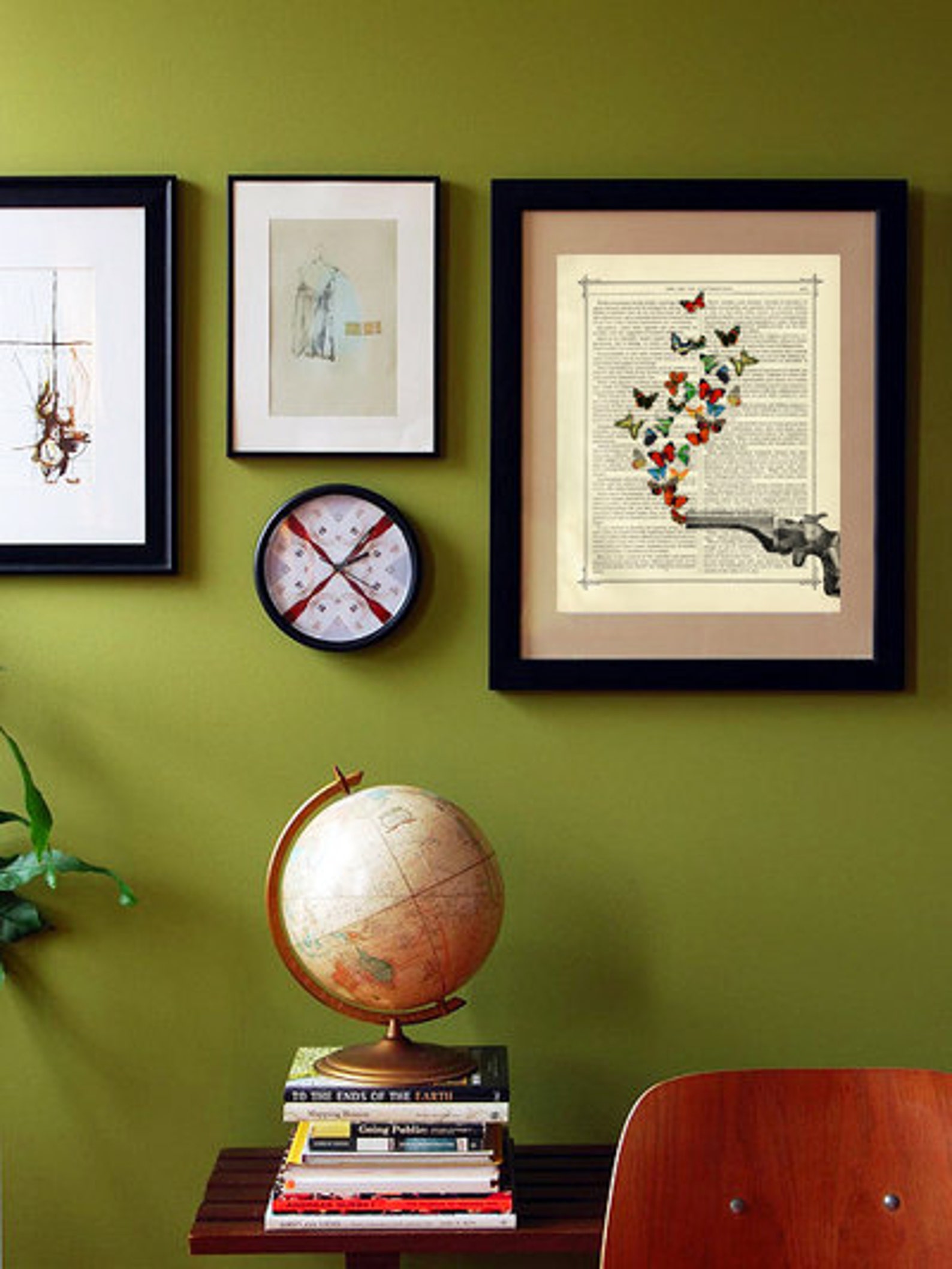 Butterflies Picture Revolver Gun Rifle Peace Love Art Print - Etsy