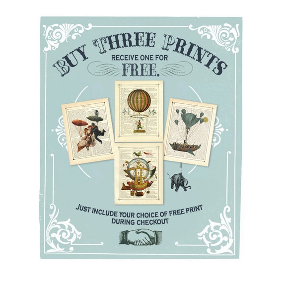 DISCOUNT SET - Any 4 prints - Vintage Victorian Steampunk Dark Academia Cottage core Gothic Book Page Art Prints