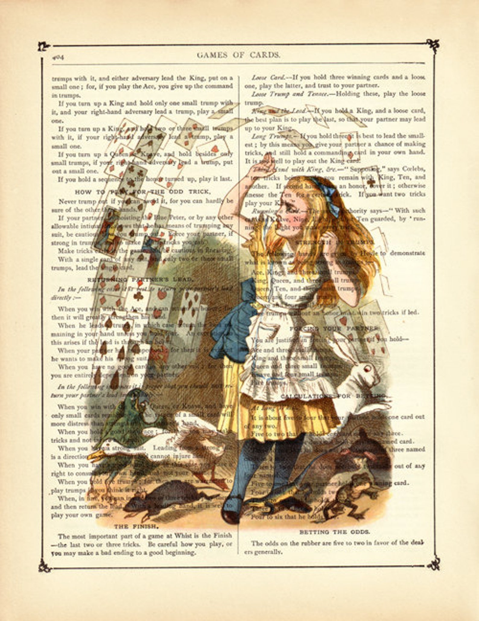 Alice in Wonderland Dictionary Art Print Revenge of the Game - Etsy