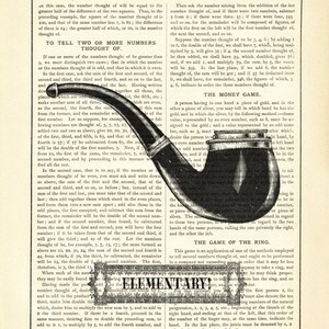 Sherlock Holmes Art Print Pipe Elementary Poster Dark Academia Steampunk Vintage Victorian Book Page image 2