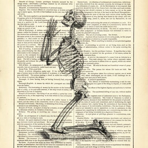 Praying Skeleton Dark Academia Halloween Vintage Victorian Book Page Art Print Steampunk Gothic image 2