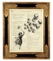 Halloween Girl catches Skull Balloons Gothic Halloween - Vintage Victorian Book Page Art Print Steampunk 