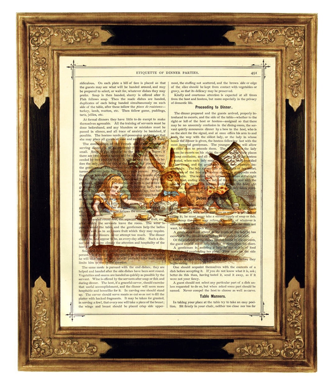 Alice in Wonderland Tea Party Mad Hatter Cottagecore Poster Color ...