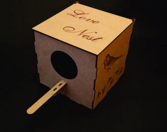 Nido in legno da 3 mm - File DXF AI da 150 x 150 mm