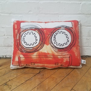 Orange Cassette Tape throw pillow