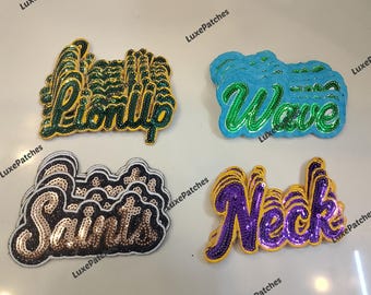 Personalized Sequin Name Patch Custom Glitter Letter Iron On Patch for Clothes Accessories Jackets