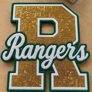Custom Sequin Patches, School Mascot Patch, Varsity Letter Patch, Personalized Iron On Jacket Patch