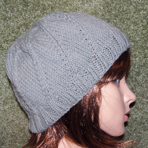 Soft gray knit hat. Very soft and fun to wear