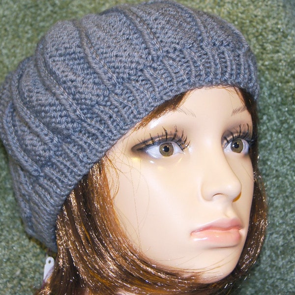 Really sharp medium gray knit hat washable very warm. Pefect for todays weather