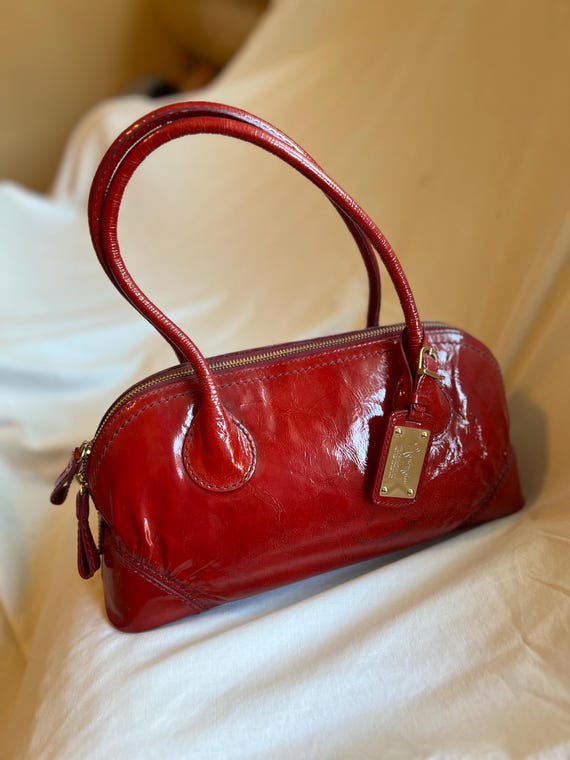 Vintage Ginza Kanematsu Red Patent Leather Dome Satchel | Made in Japan | Japanese Luxury Handbag | 1990s Designer Bag | Tokyo Fashion