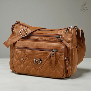 PU Leather Crossbody Bag: Trendy Zipper Tote Purse