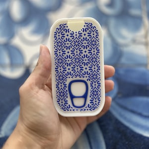 Pudełko na sardynki z nadrukiem 3D, portugalski wzór płytek azulejo, pudełko na pamiątkową biżuterię z Porto