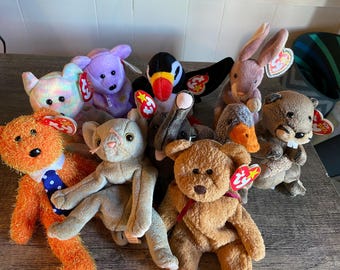 Ty Beanie Babies　TYビーニーベイビー　まとめ売り 3 代目 Ty ビーニー ベイビーズ レア。ラッキー、ツイッグス、タスク
