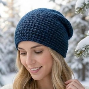 Einfaches Häkelmuster für Slouchy Beanie | Anfänger HDC Hutmuster | Lässige Winter Mütze Häkelanleitung