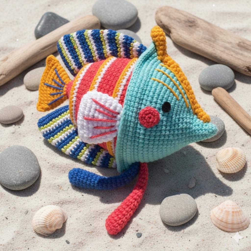 Stripey the Angelfish Crochet Pattern PDF | Amigurumi Fish Pattern ...