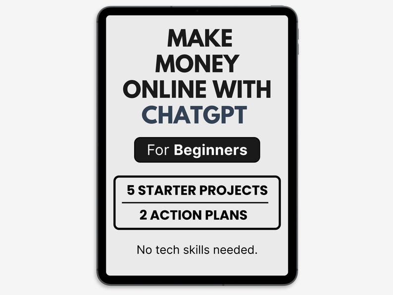 Make Money Online with ChatGPT/AI | PDF Guide for Beginners | 5 Ways to Start image 1