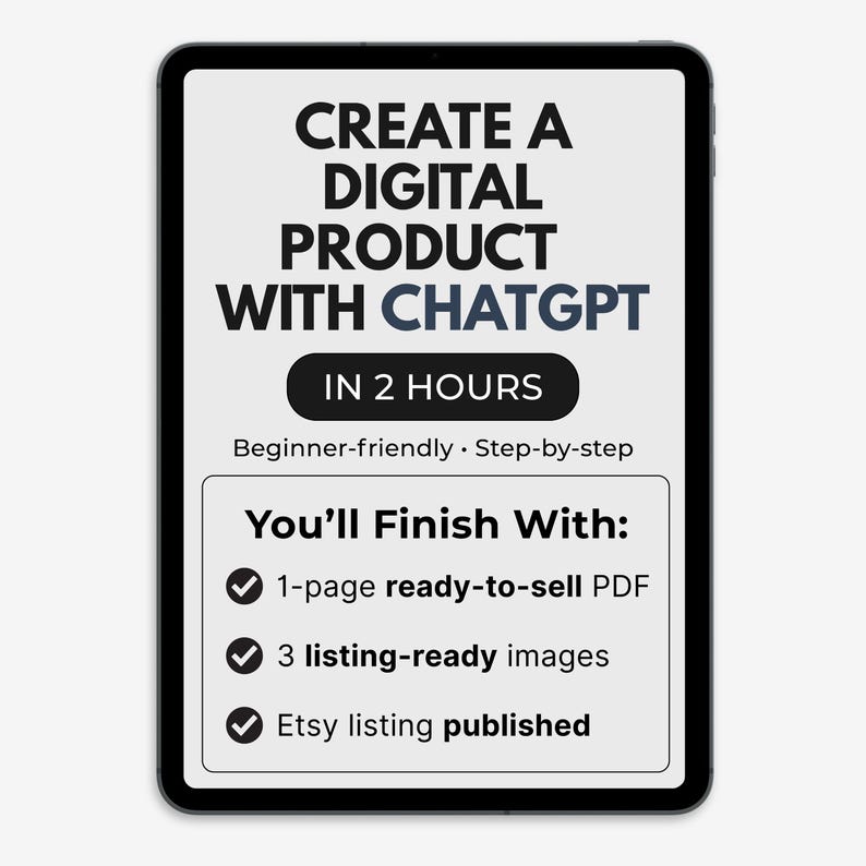 How to Create & Sell Digital Products on Etsy With Chatgpt | Beginner ...