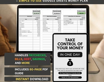 Monthly Budget Spreadsheet & Money Plan – Google Sheets + PDF Guide