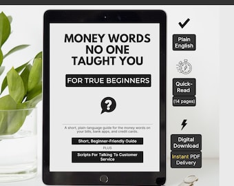 Beginner Money Guide PDF – Understand Bills, Bank Accounts and Credit Card Terms