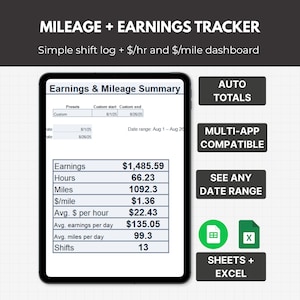Delivery Driver Mileage & Earnings Tracker Spreadsheet (Google Sheets + Excel) – 2026 Edition