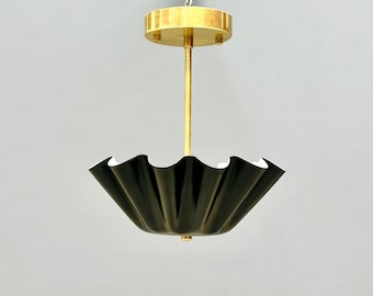 Brass Flush Mount Ceiling Light: Mid Century Modern Lighting Fixtures Pendant Lights