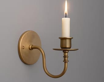 Halloween Decor Brass Candle Sconce: Mid-Century Piller Candle Holder Sconce Wall Mount Light Fixtures